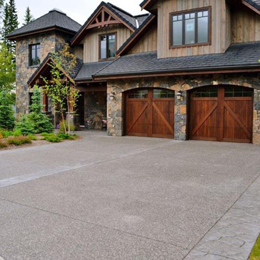 custom aggregate driveway by Competition Concrete, greater Calgary and Canmore
