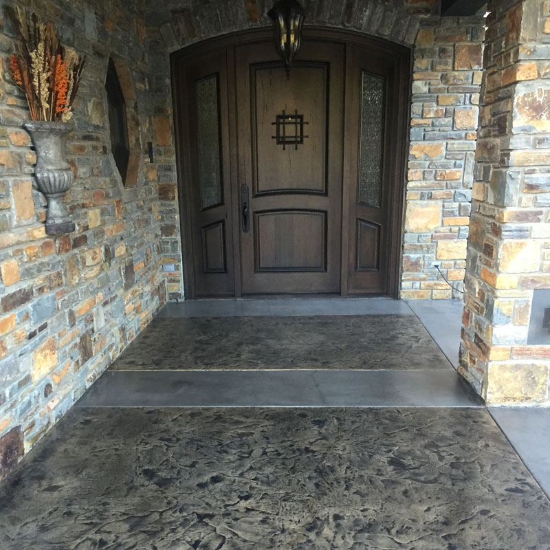 stamped sidewalk entranceway by Competition Concrete, greater Calgary and Bow Valley